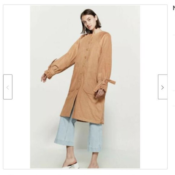 ULLA JOHNSON Dusk Camel Corduroy Coat Size XS